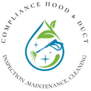Cleaning service logo with spray and leaf.